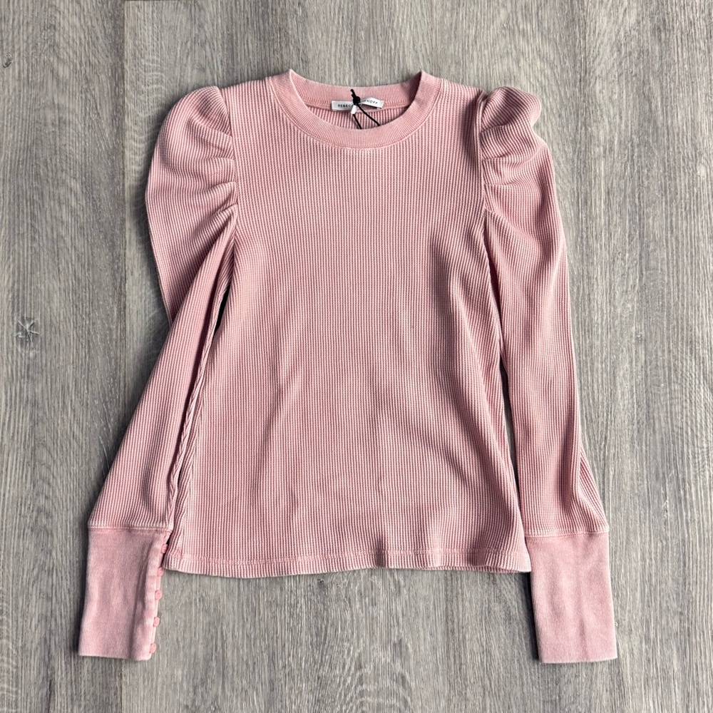 Rebecca Minkoff Dusty Pink Thermal Long Sleeve Top